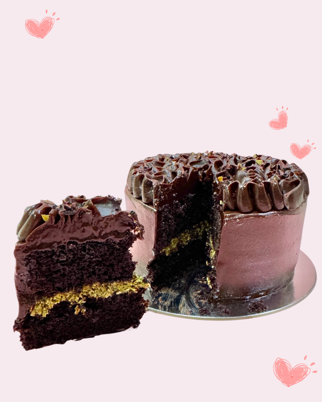 Valentines 2025: Pistachio Knafe Chocolate Cake