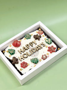 Christmas 2023: Happy Holidays Brownie Slab